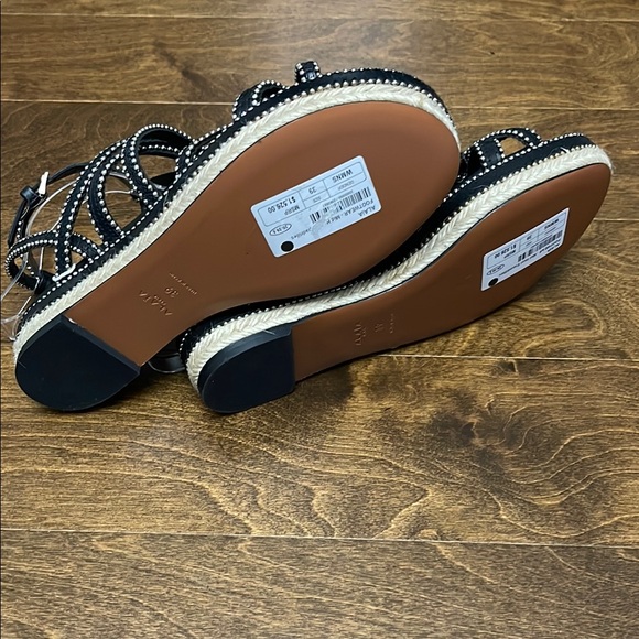 NWT, Alaia Leather Studded Espadrille Sandals - Picture 14 of 16